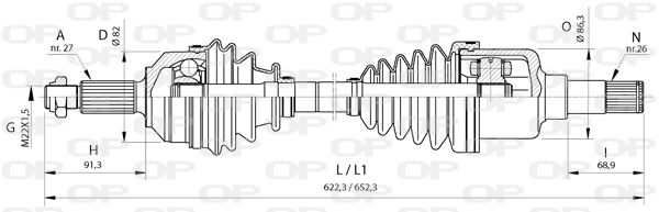 OPEN PARTS Vetoakseli DRS6376.00